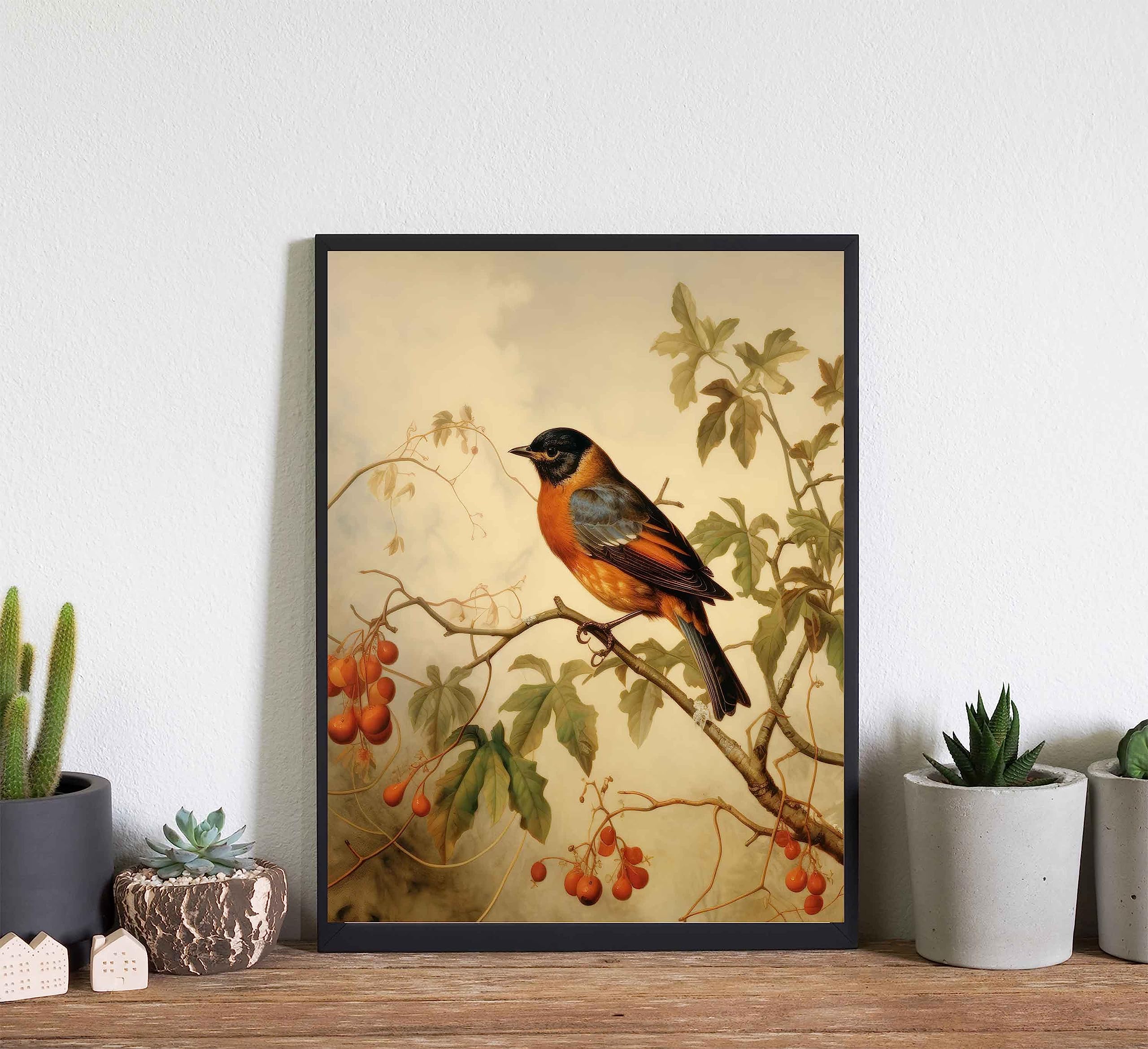 Amazon.com: Robin Bird Vintage Poster Art Print Retro Wall Art